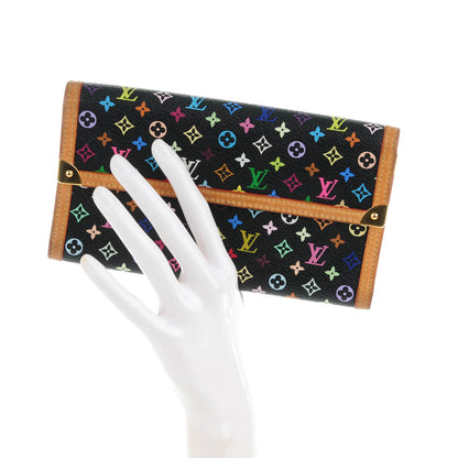 Louis Vuitton Monogram Multicolor Porte Tresor International Wallet Black 2 of 9