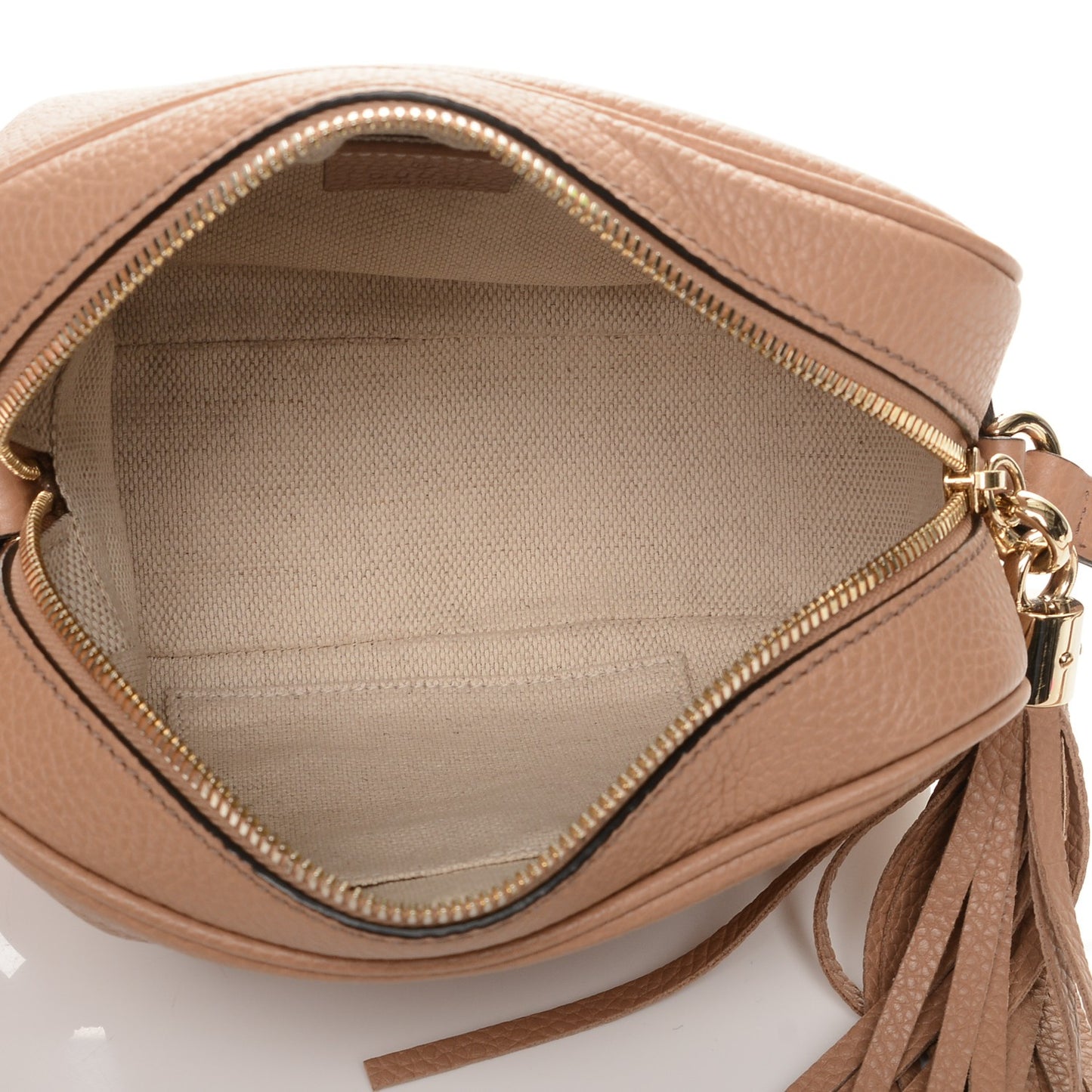 Pebbled Calfskin Small Soho Disco Bag Camelia