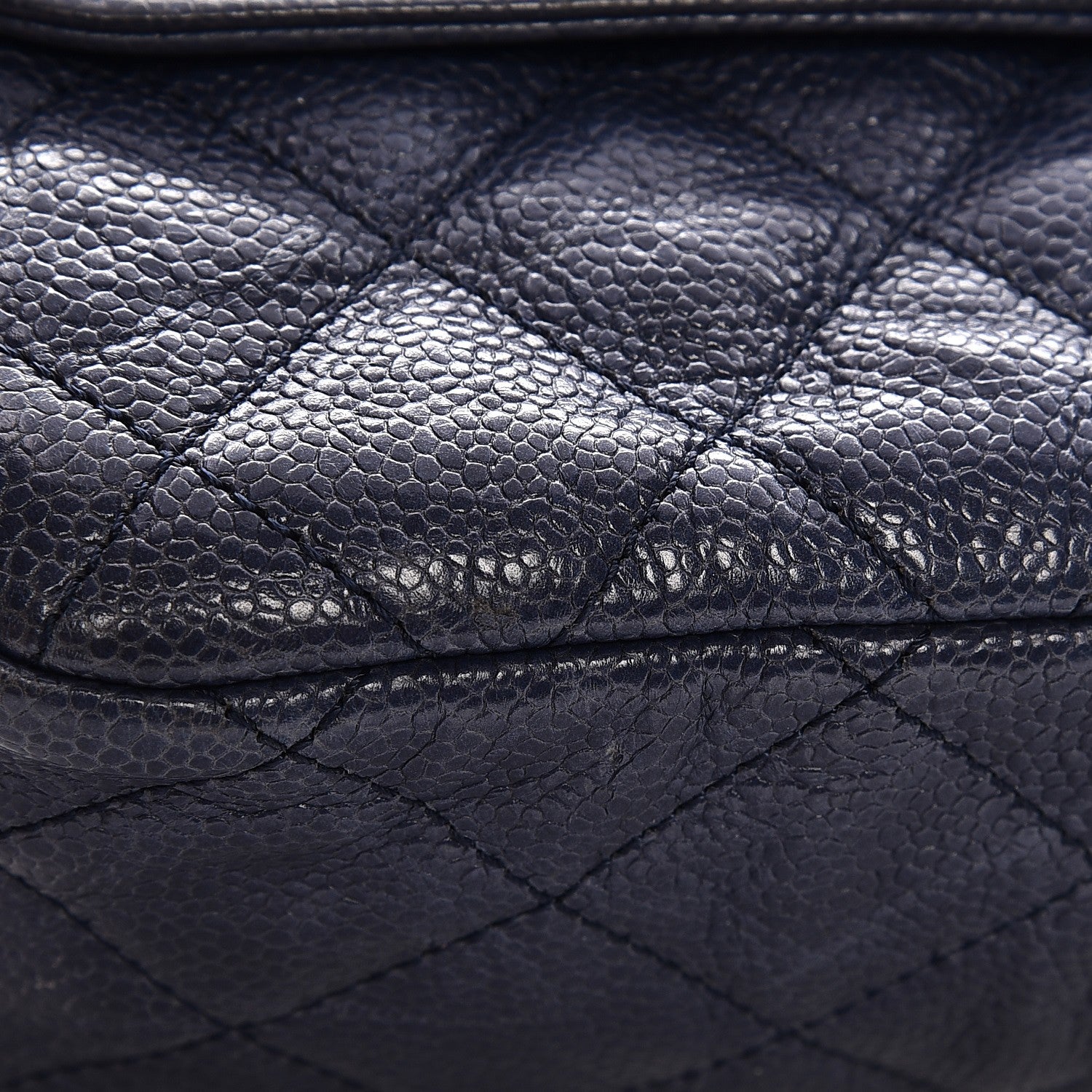 Chanel Crumpled Grained Calfskin Flap Navy Blue 9 of 13