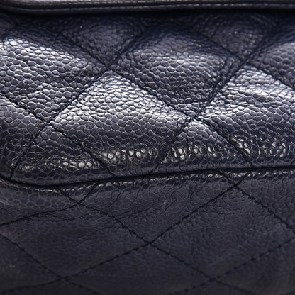 Chanel Crumpled Grained Calfskin Flap Navy Blue 9 of 13