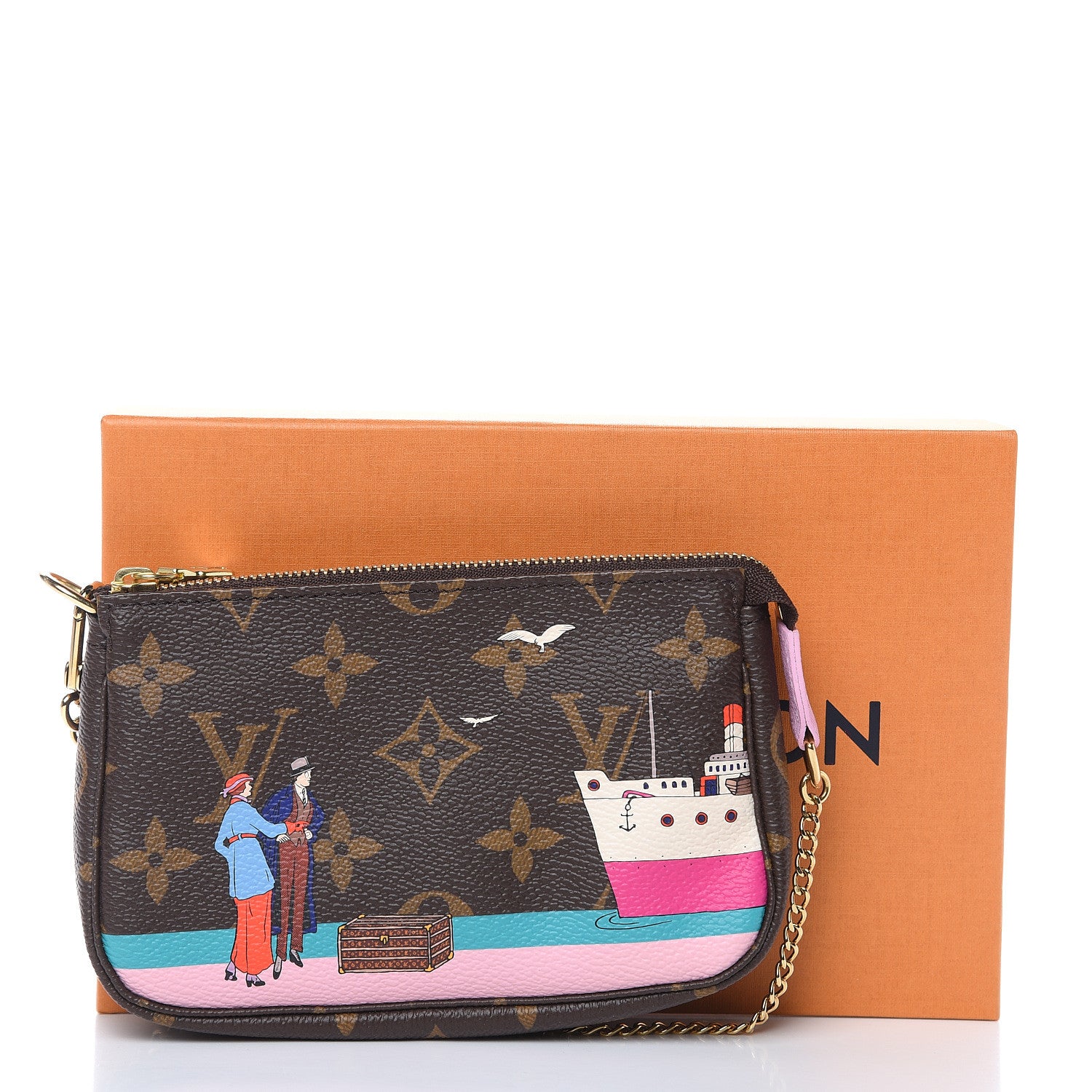 Louis Vuitton Monogram 2016 Christmas Animation Mini Pochette Accessories Rose Ballerine 8 of 8