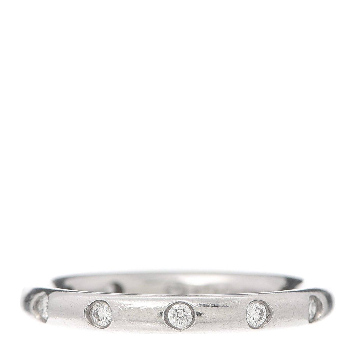 Platinum Diamond Bezet Band Ring 54 7