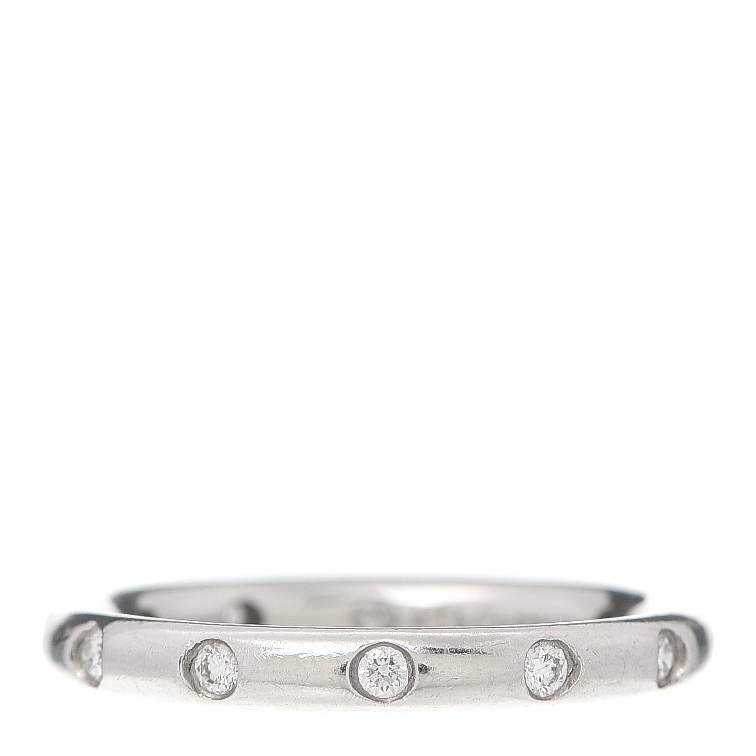 Tiffany Platinum Diamond Bezet Band Ring 54 7 1 of 5