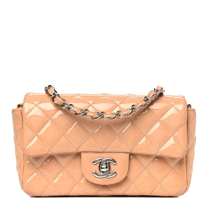 Chanel Patent Calfskin Quilted Mini Rectangular Flap Beige 1 of 6