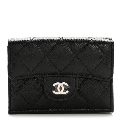Chanel Caviar Quilted Double Flap Wallet Black 1 of 11