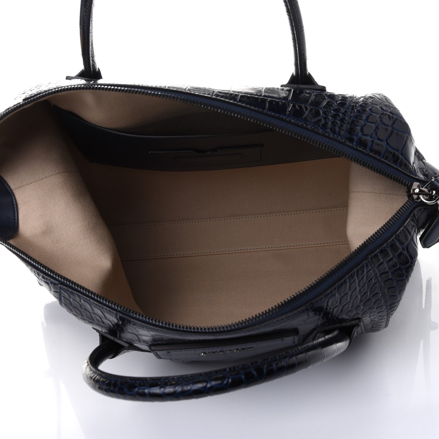 Givenchy Calfskin Crocodile Embossed Large Antigona Navy 4 of 4