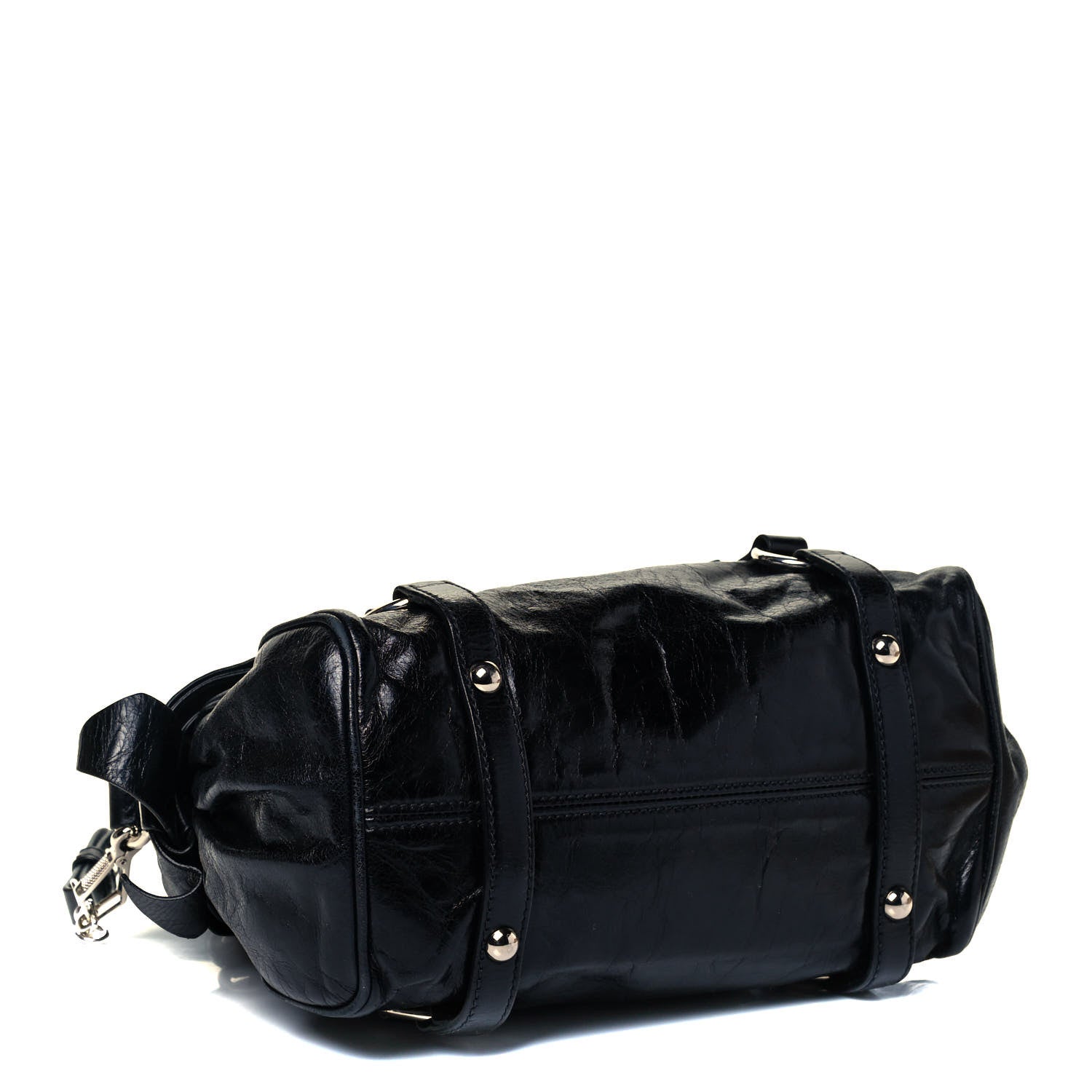 Miu Miu Vitello Lux Mini Bow Bag Black 965626 – FASHIONPHILE