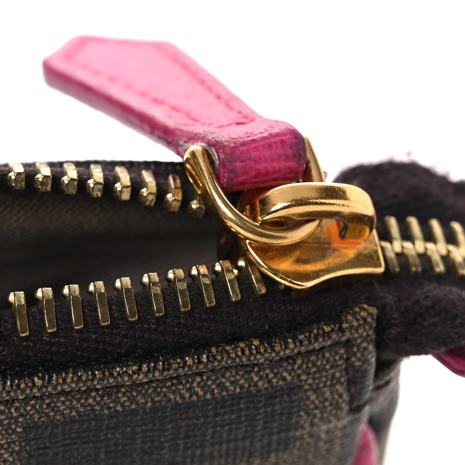 Fendi Zucca Spalmati Vitello Elite Pochette Tobacco Ciclamino 11 of 13