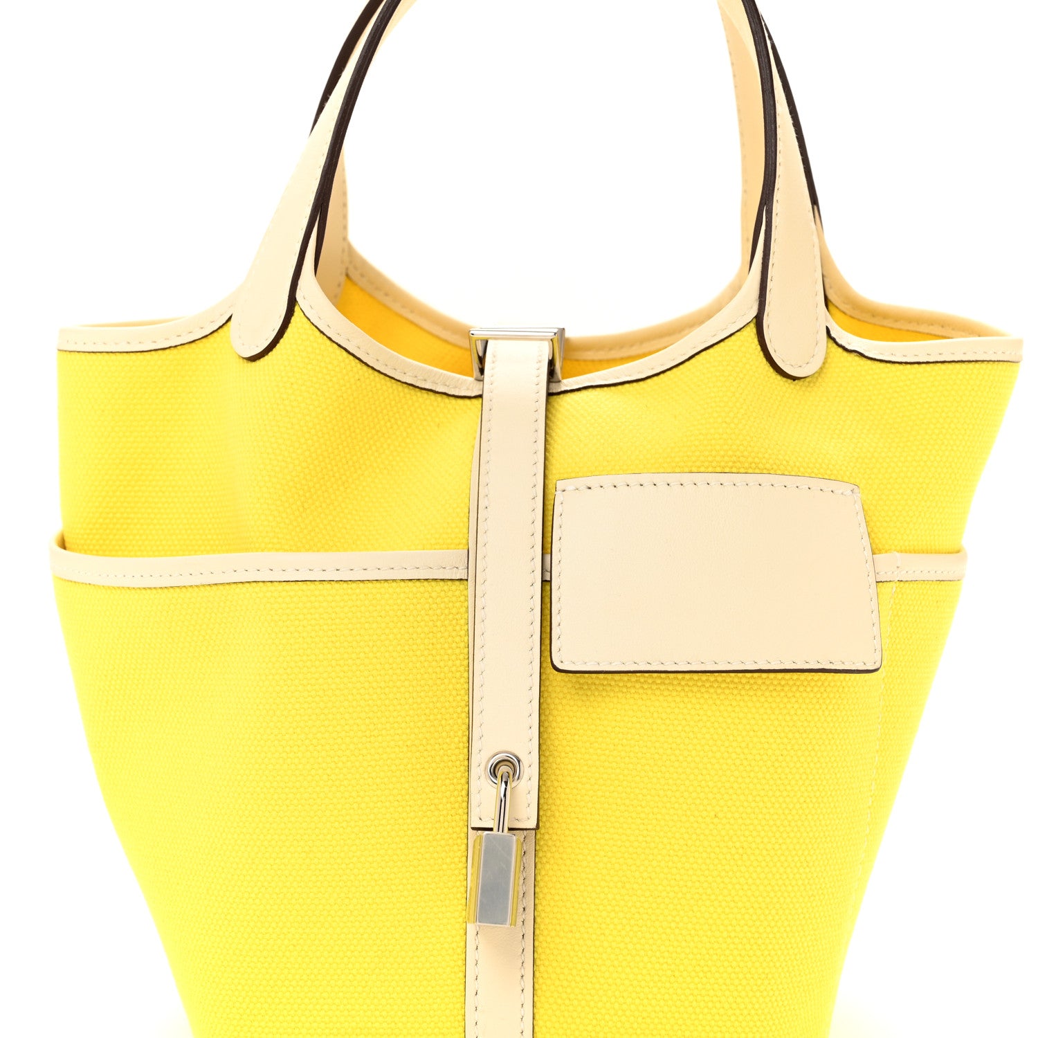 Hermes Toile Goeland Swift Cargo Picotin Lock 18 Jaune Citron Nata 8 of 11