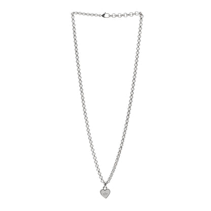 Gucci Sterling Silver Trademark Heart Pendant Necklace 3 of 4