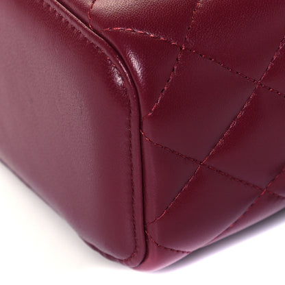 Chanel Lambskin Quilted Top Handle Mini Vanity Case With Chain Burgundy 8 of 9