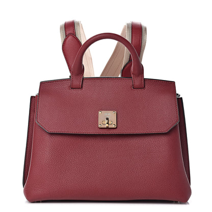 MCM Grained Calfskin Milla Convertible Backpack Scooter Red 1 of 12