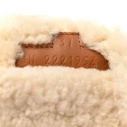 Hermes Suede Goatskin Woolskin Womens Chypre Sandals 37 Naturel Ecru 6 of 9