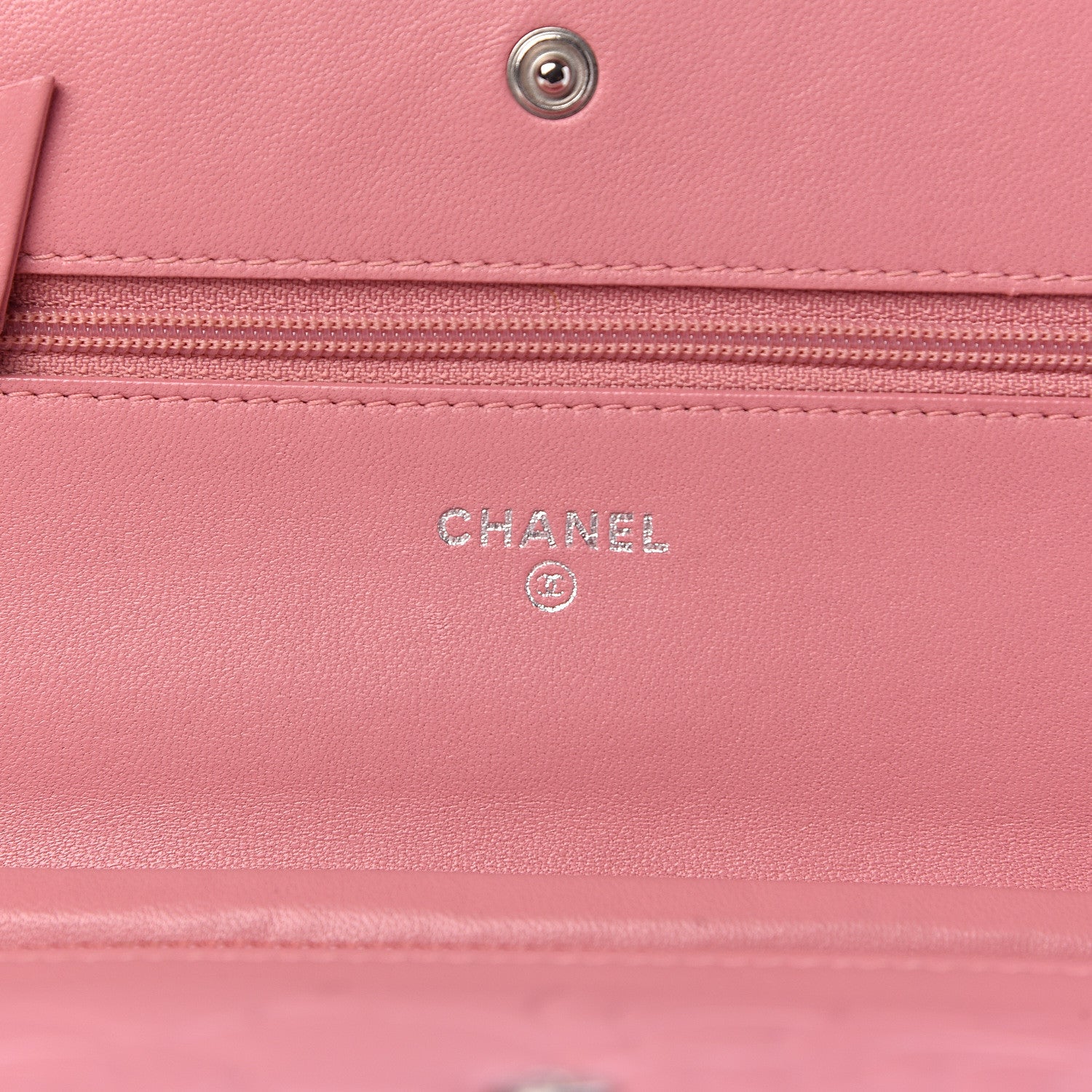 Chanel Lambskin Camellia Embossed Wallet On Chain WOC Pink 6 of 15
