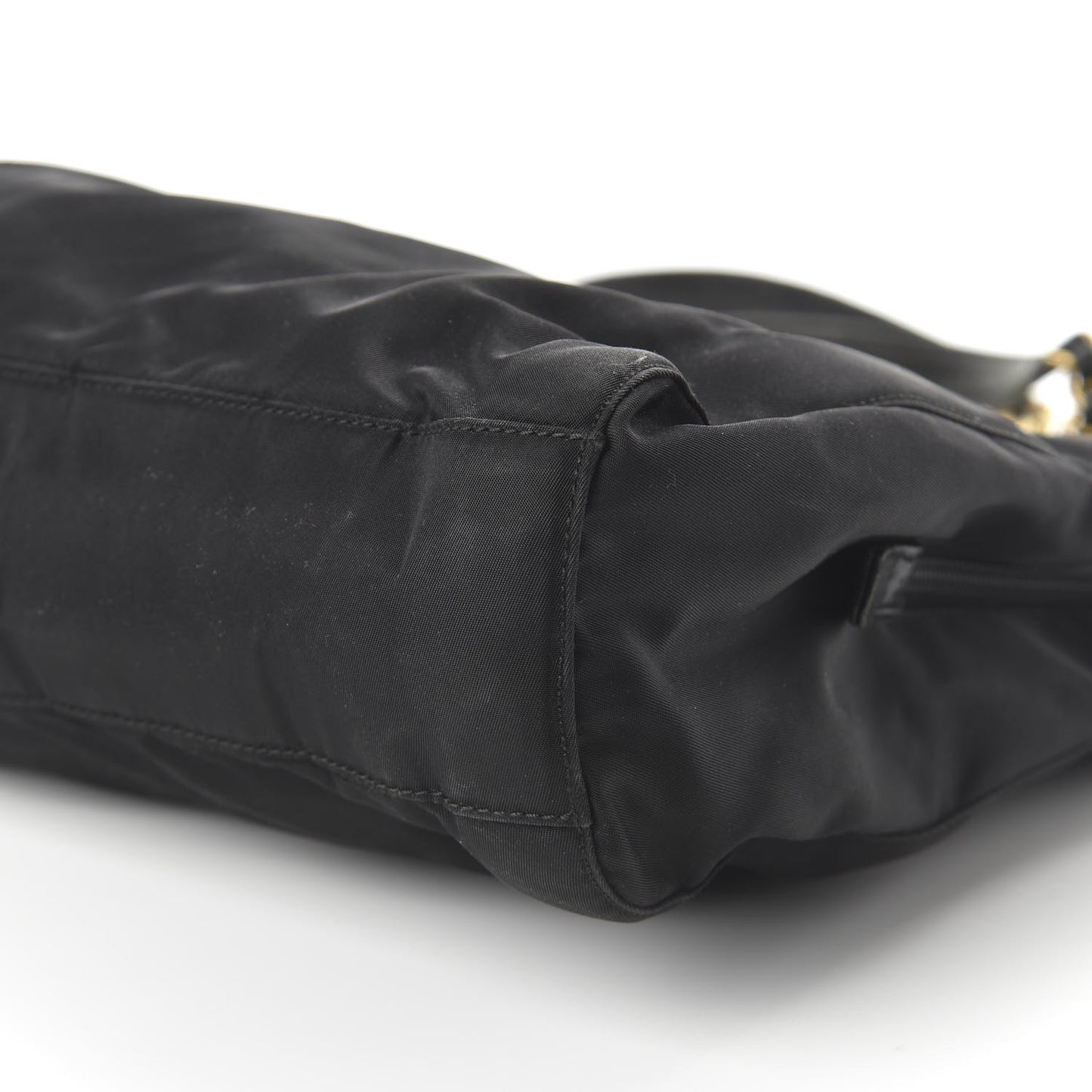 Tessuto Nylon Chain Shoulder Bag Black