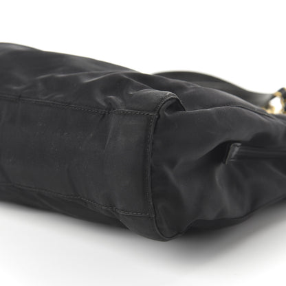 Prada Tessuto Nylon Chain Shoulder Bag Black 7 of 9