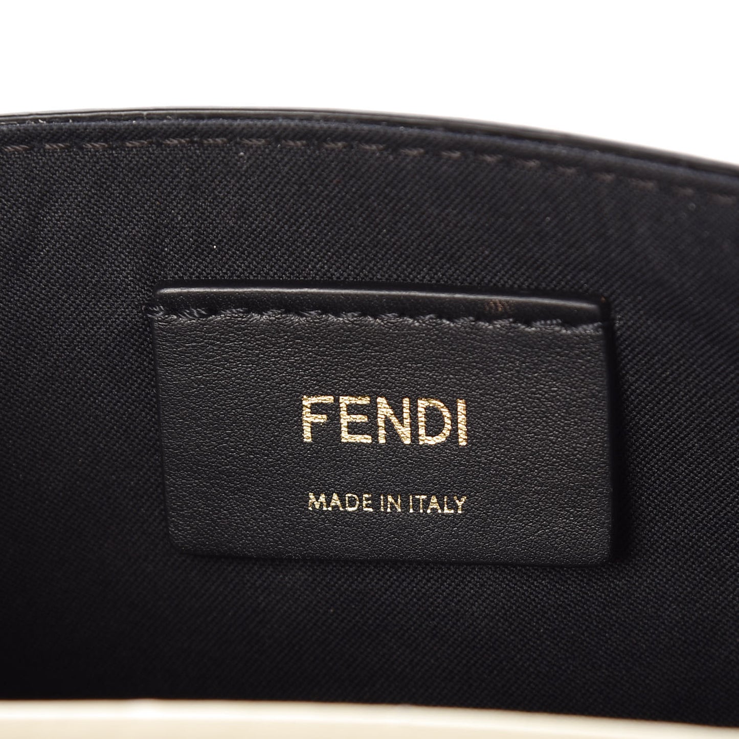 Vitello Liberty F is Fendi Bi-Color FF 1974 Embossed Envelope Belt Bag Maya Black
