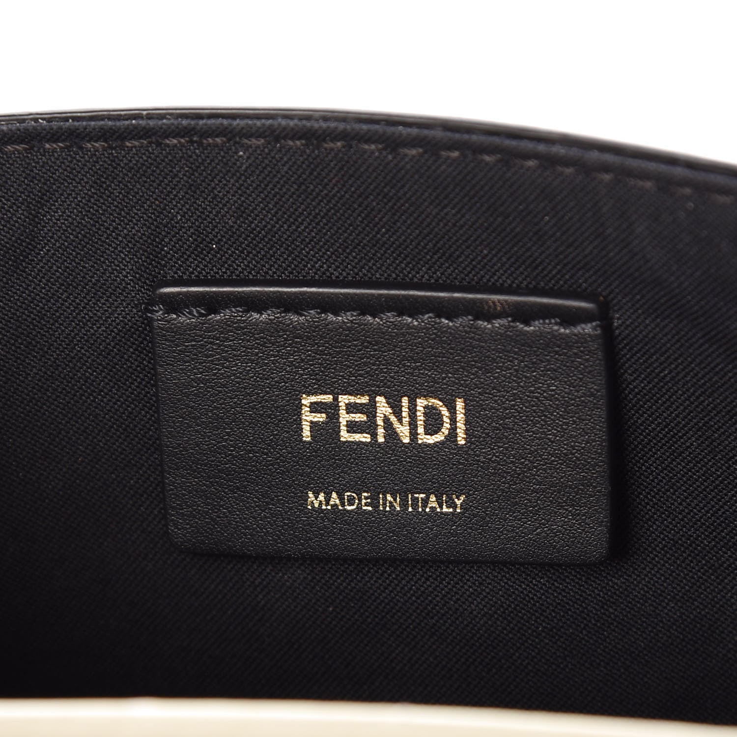 Fendi Vitello Liberty F is Fendi Bi-Color FF 1974 Embossed Envelope Belt Bag Maya Black 7 of 9