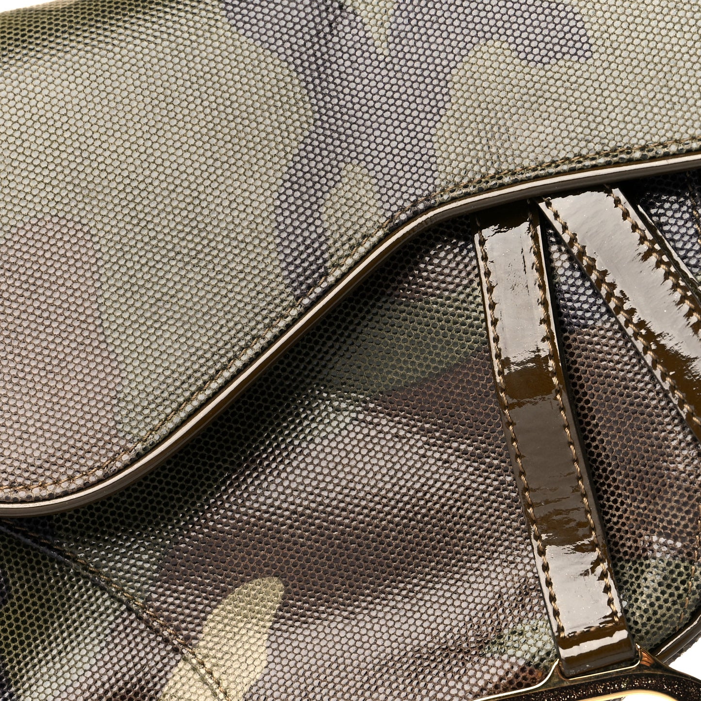 Pixelated Calfskin Camouflage Saddle Bag