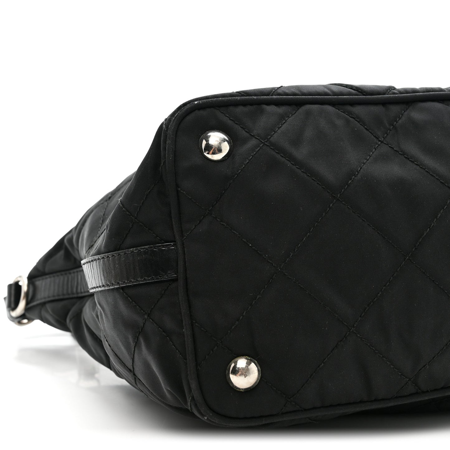 Tessuto Nylon Quilted Shoulder Bag Black