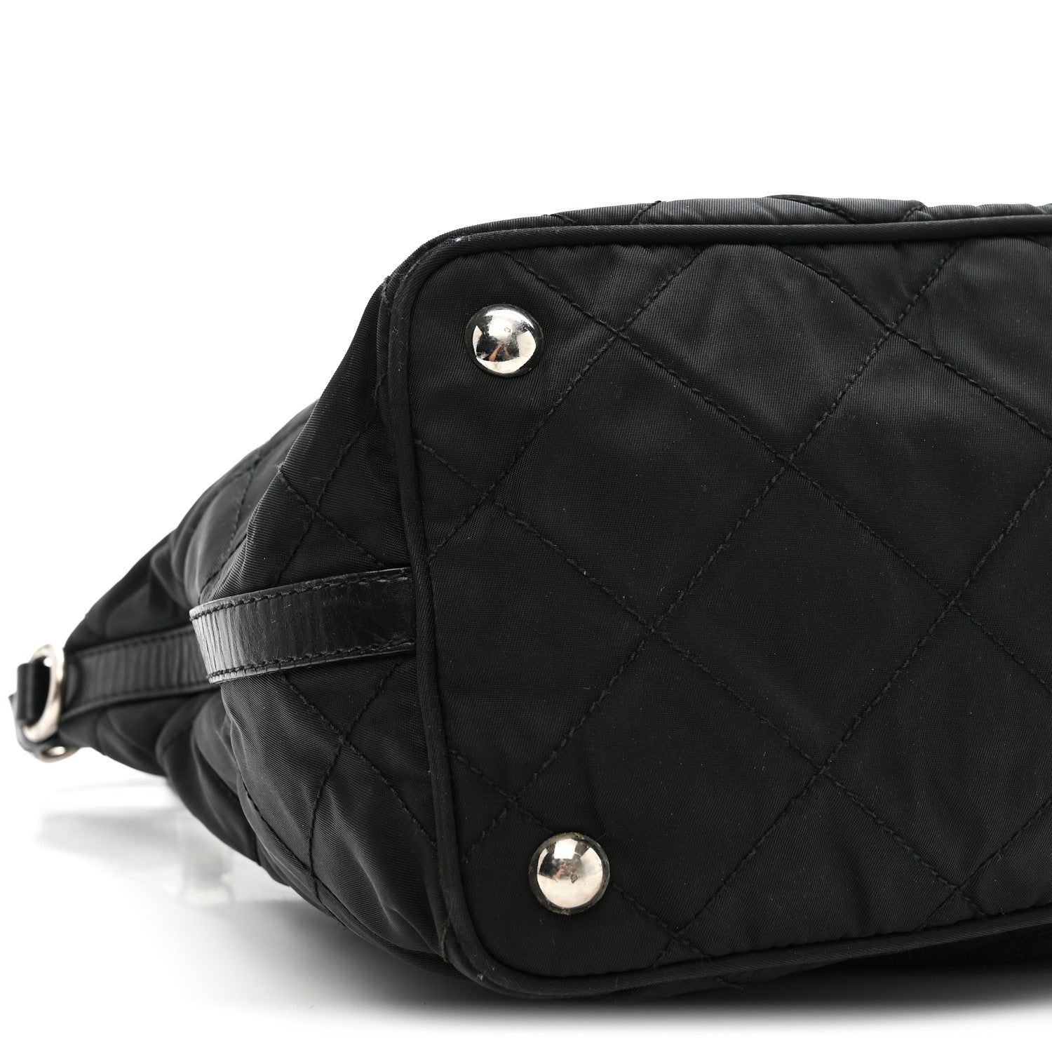 Prada Tessuto Nylon Quilted Shoulder Bag Black 9 of 10