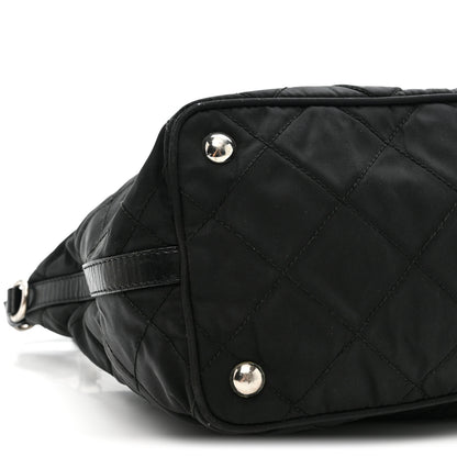 Prada Tessuto Nylon Quilted Shoulder Bag Black 9 of 10