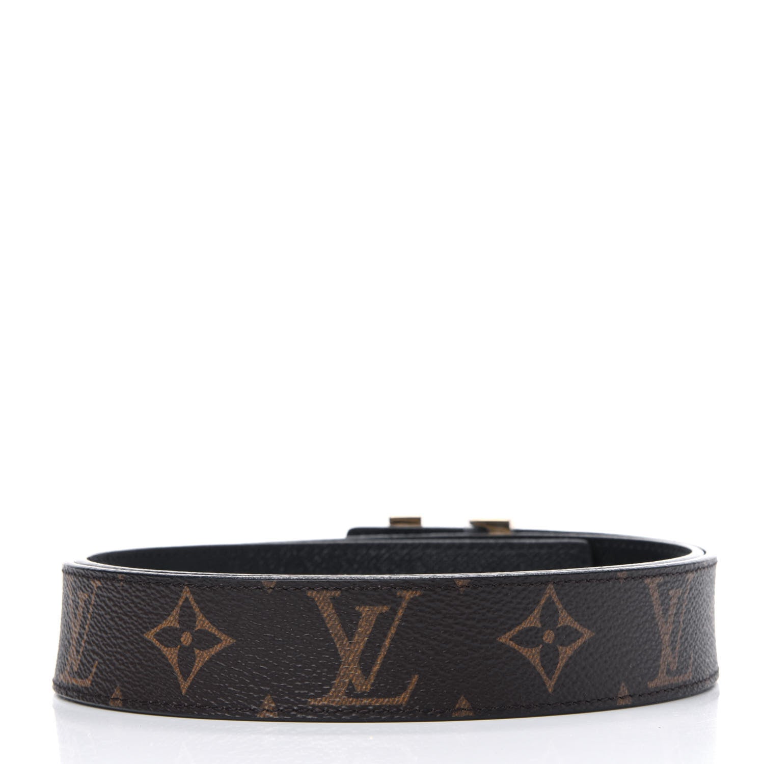 Louis Vuitton Calfskin Monogram 30mm LV Initiales Reversible Belt 85 34 Black 2 of 4