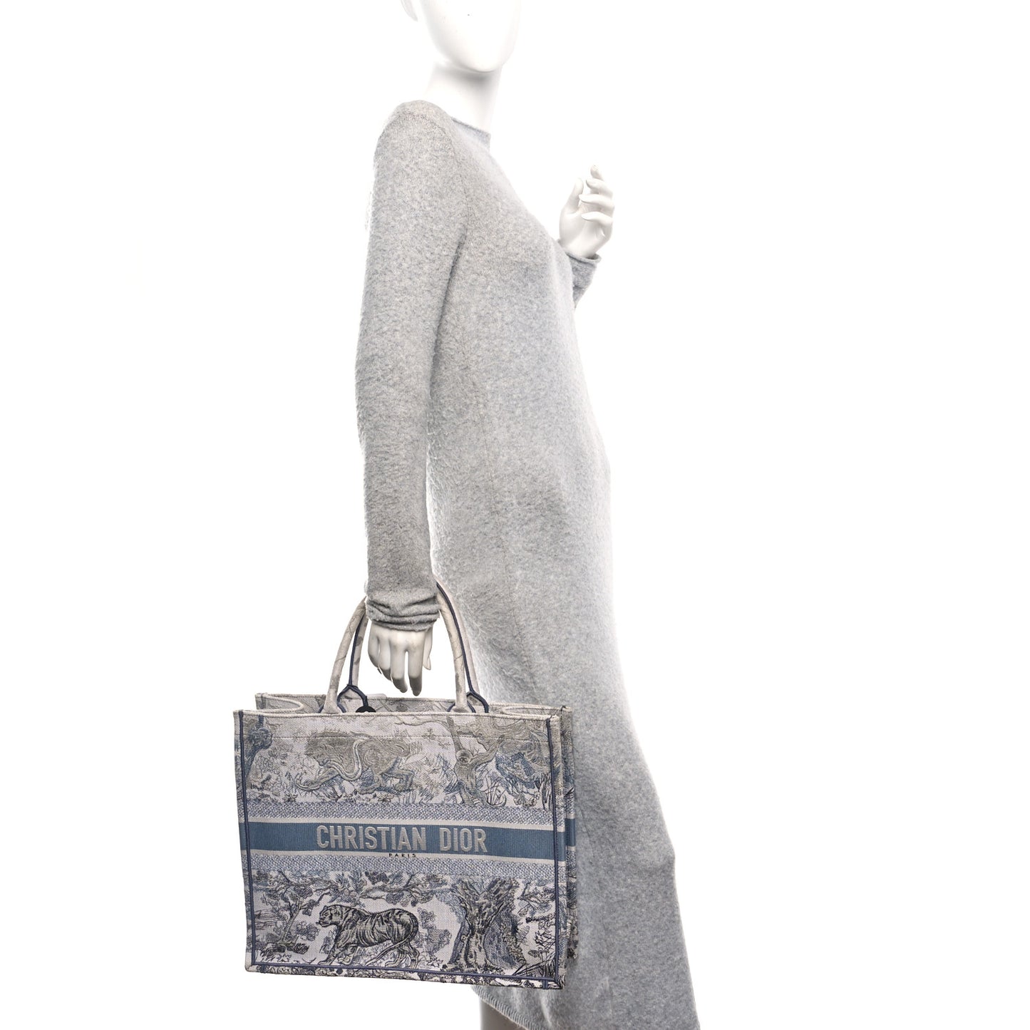 Gradient Canvas Embroidered Large Dioriviera Toile De Jouy Book Tote Blue