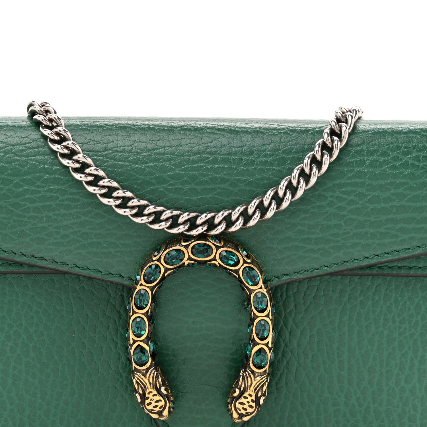 Gucci Dollar Calfskin Crystal Super Mini Dionysus Shoulder Bag Emerald 13 of 29