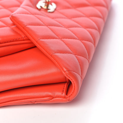 Chanel Lambskin Quilted Flap Clutch Red 10 of 12