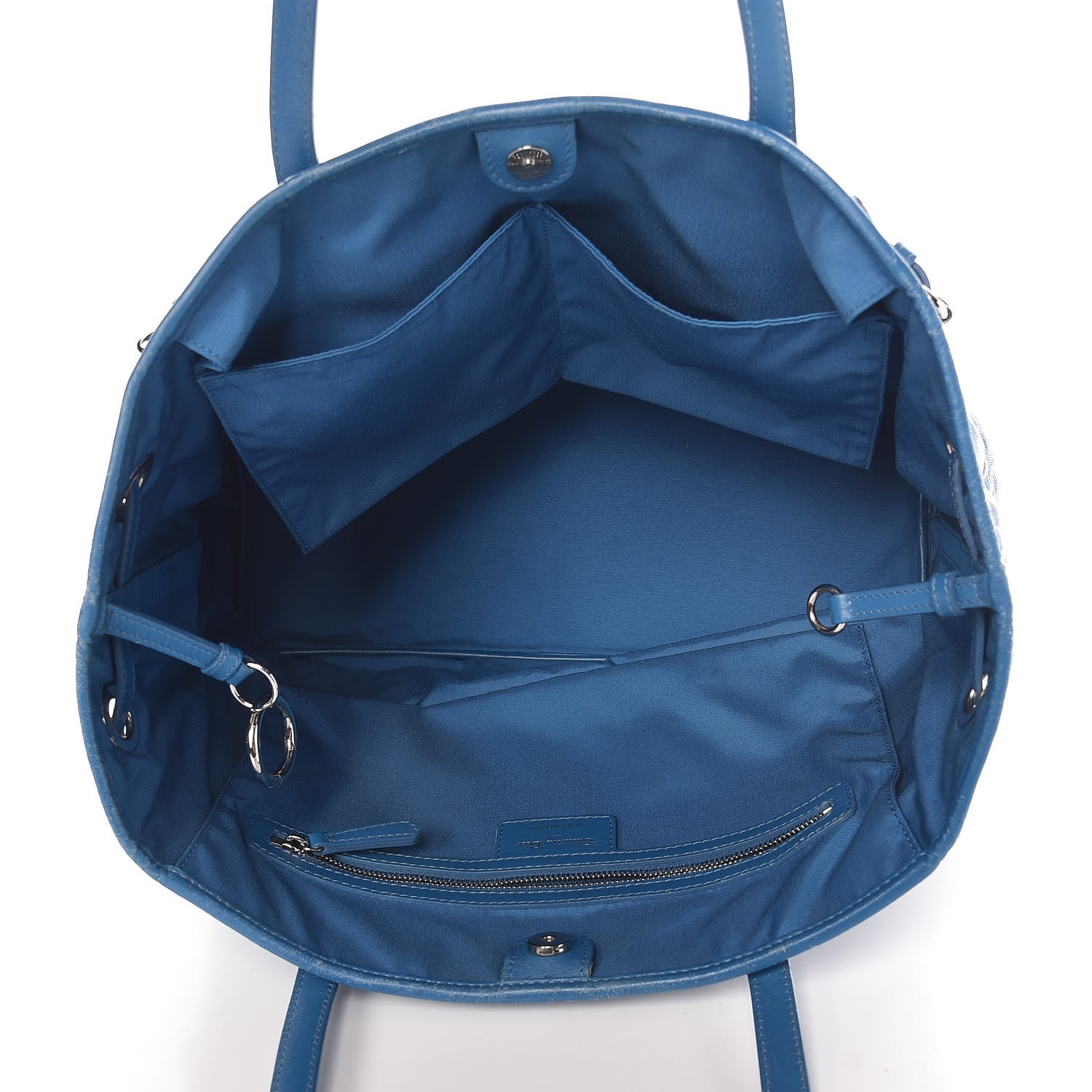 Christian Dior Coated Canvas Cannage Medium Panarea Tote Cobalt Blue 5 of 20