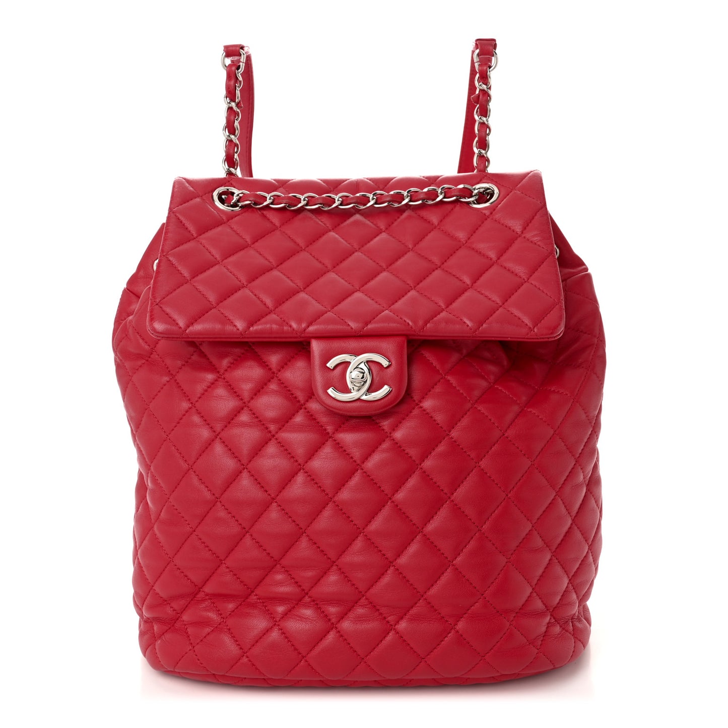 Lambskin Quilted Large Urban Spirit Backpack Red