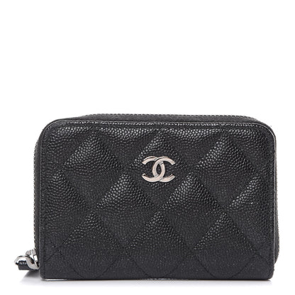 Chanel Metallic Caviar Quilted Zip Coin Purse Black 1 of 9