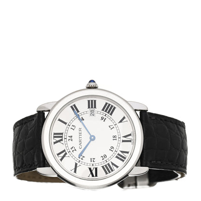 Cartier Stainless Steel Alligator 36mm Ronde Solo Quartz Watch 2 of 5
