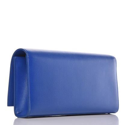 Saint Laurent Grain De Poudre Classic Monogram Cassandre Clutch Royal Blue 3 of 13