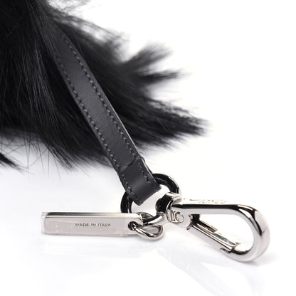 Fendi Fox Fur Cube Monster Bag Bug Charm Black Grey 3 of 3