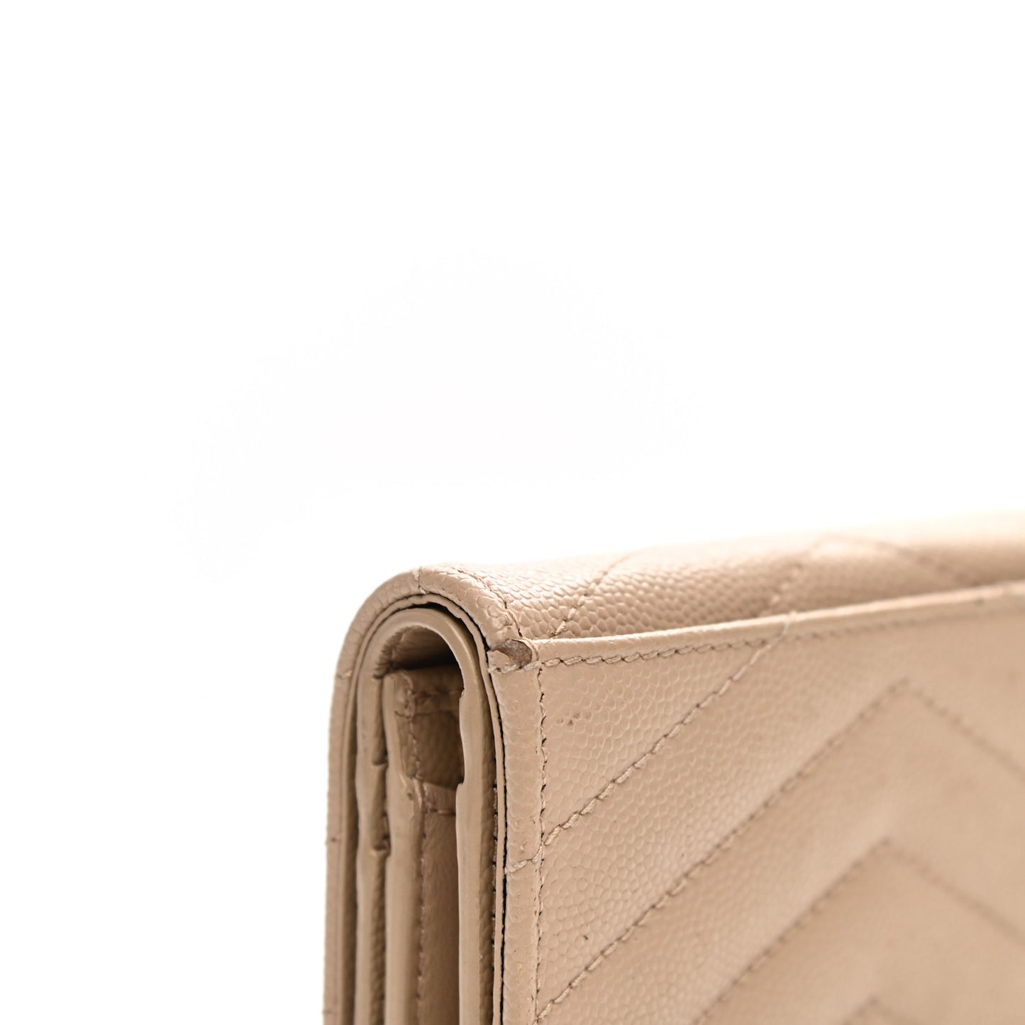 Grain De Poudre Matelasse Chevron Monogram Card Case Nude Powder