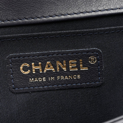 Chanel Lambskin Quilted Medium Boy Flap Dark Navy 6 of 10
