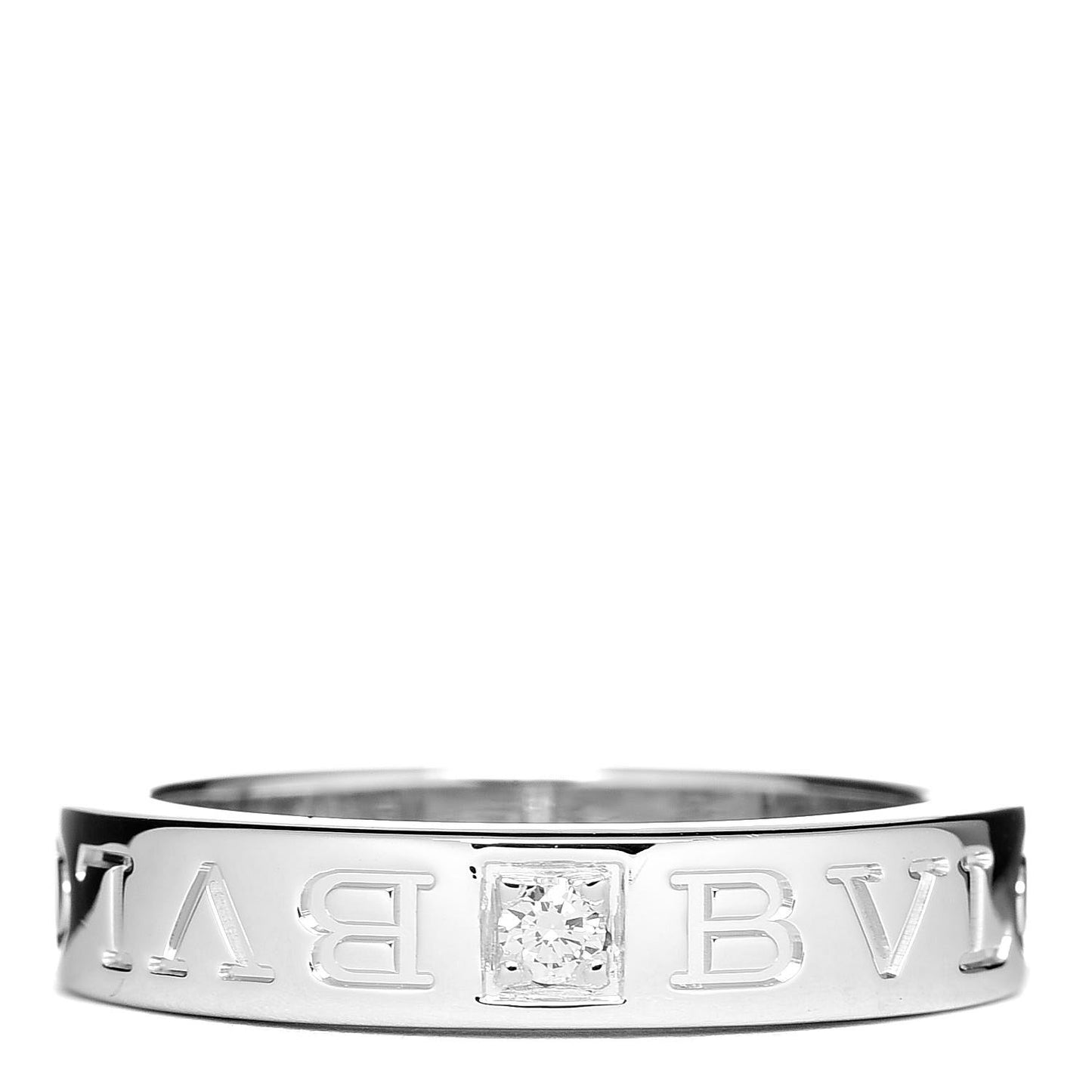 18K White Gold Diamond B.Zero1 Essential Band Ring 50 5.5
