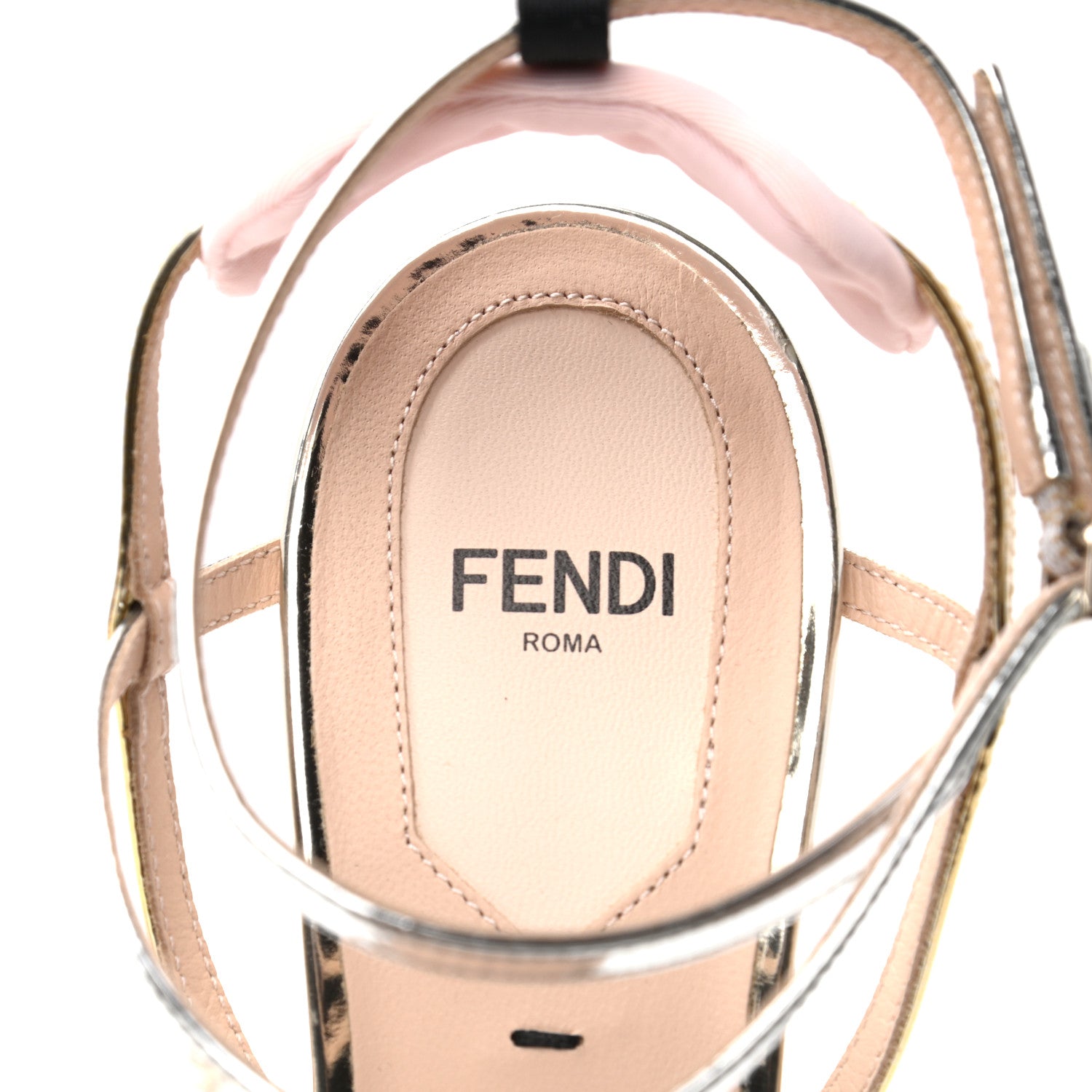 Fendi Metallic Colibri 85mm Strappy Sandals 38 Gold Silver 7 of 7