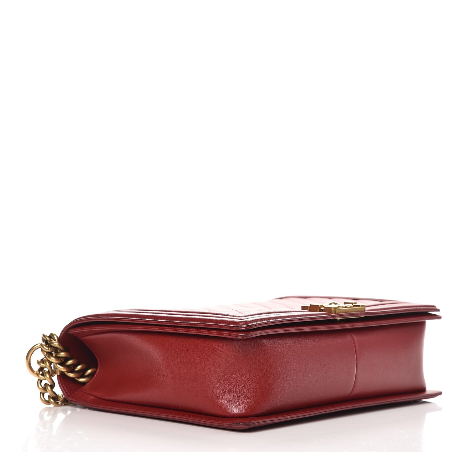 Lambskin Quilted Large Boy Flap Red