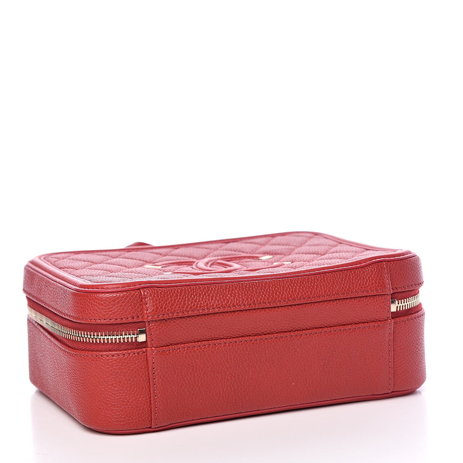 Chanel Caviar Quilted Medium CC Filigree Vanity Case Red 4 of 10