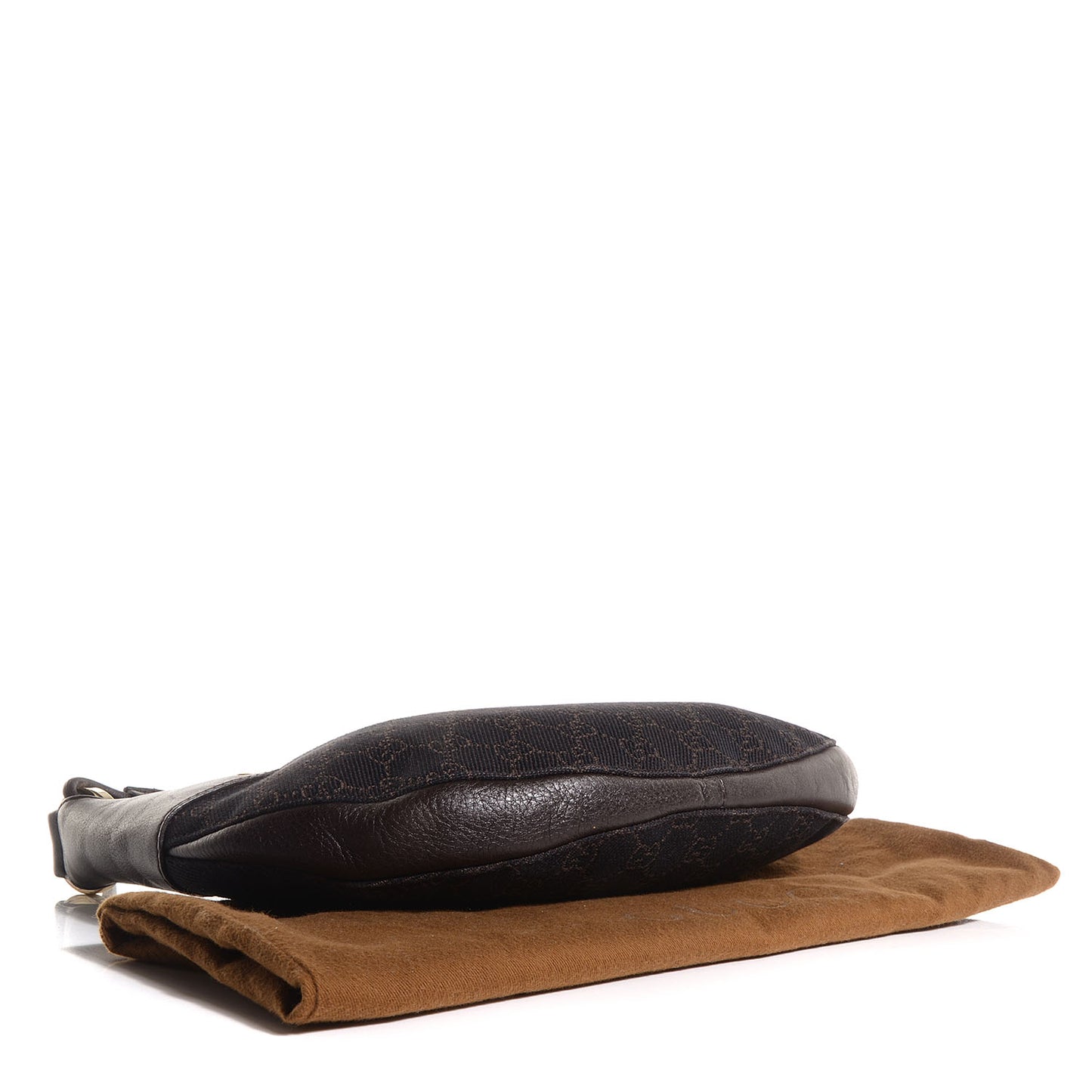 Denim Monogram Half Moon Hobo Dark Brown