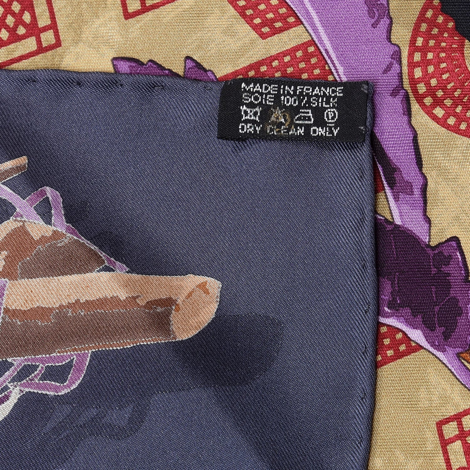 Hermes Silk Le Robinson Chic Scarf 90 Anthracite Prune Vert 3 of 4