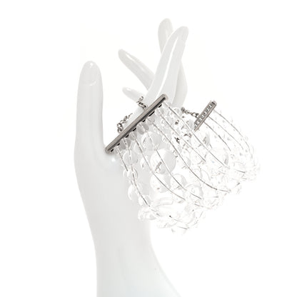 Chanel Translucent Resin Crystal CC Multi Strand Bracelet Silver 2 of 5