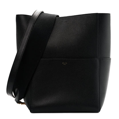 Celine Soft Grained Calfskin Sangle Bucket Bag Black 1 of 11
