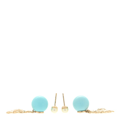 Christian Dior Metal Pearl Dioriviera Tribales Earrings Blue 3 of 4
