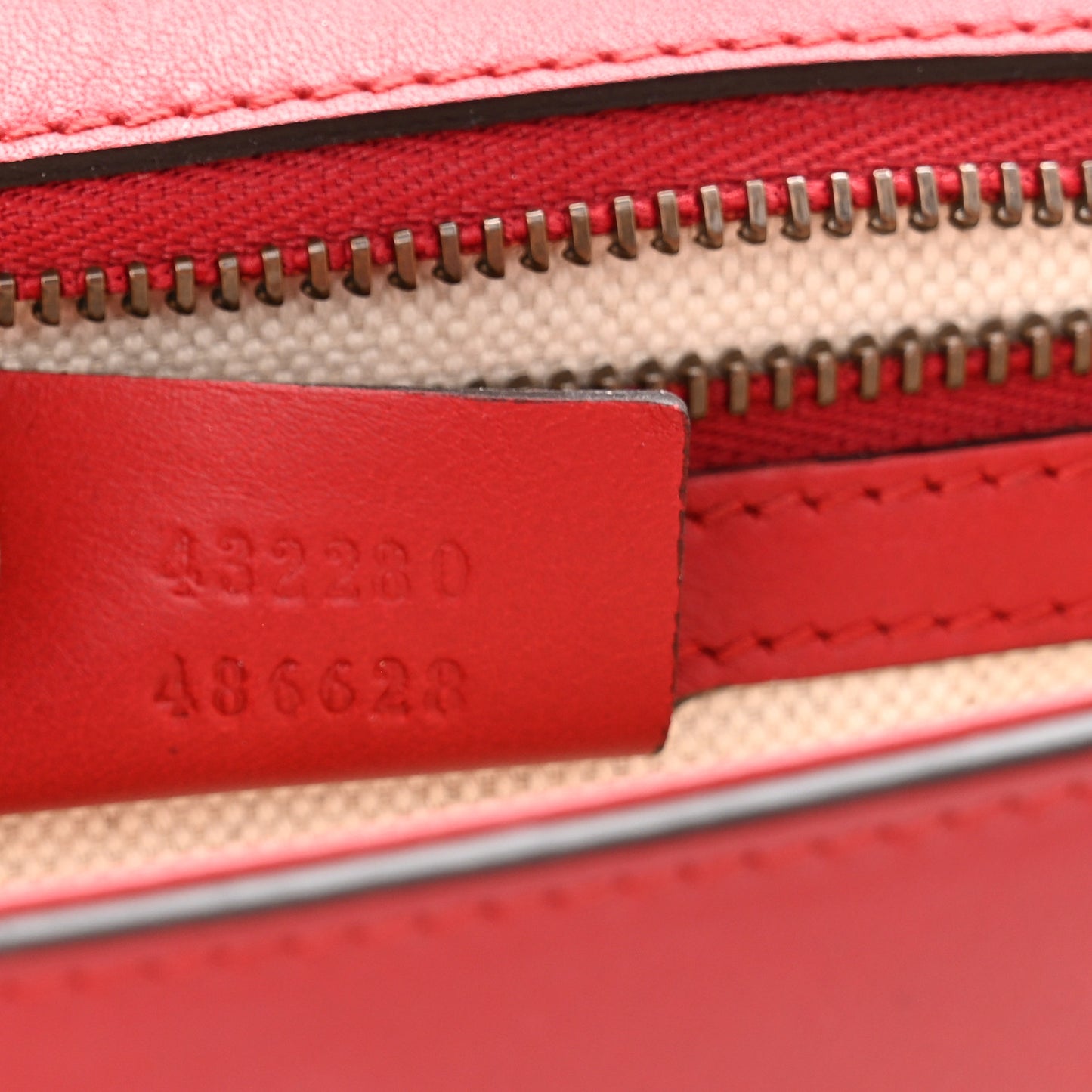 Calfskin Web Medium Peony Chain Shoulder Bag Red