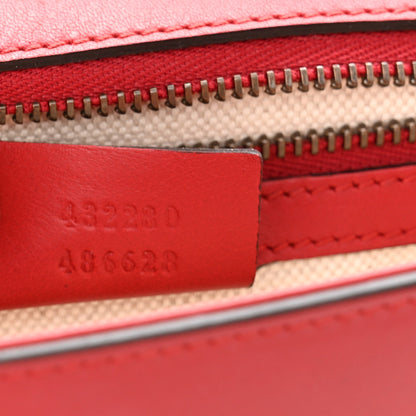 Gucci Calfskin Web Medium Peony Chain Shoulder Bag Red 7 of 10