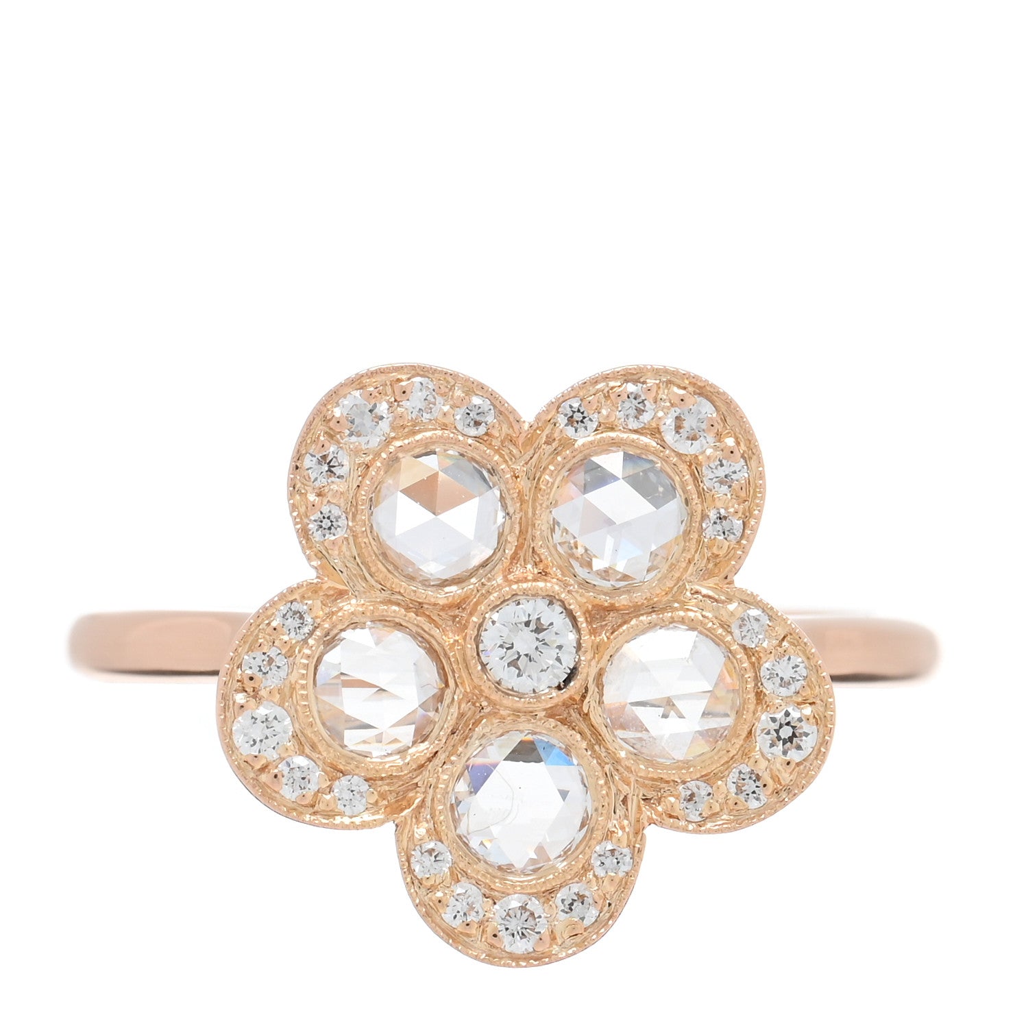 Tiffany 18K Rose Gold Diamond Garden Flower Ring 49 5 1 of 4